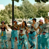 Faculty reps performing a cheer.